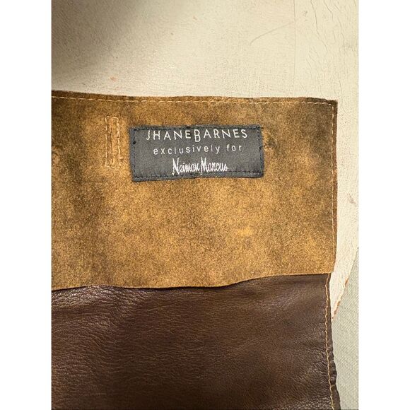 Jhanes Barnes Soft Leather Shirt Jacket Size 44 Brown Western Cowboy - Picture 6 of 7